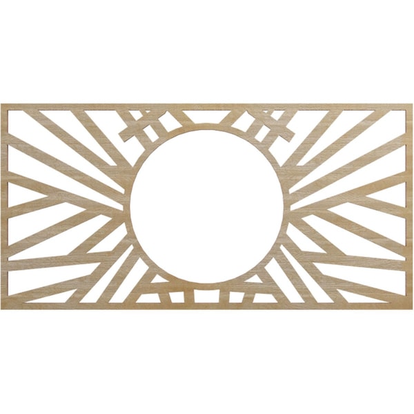 Ekena Millwork Hoover Wood Fretwork Pierced Ceiling Medallion, Hickory, 20"W x 10"H x 7 3/8"ID x 3/8"T CMWP20X10X0375HOHI - main